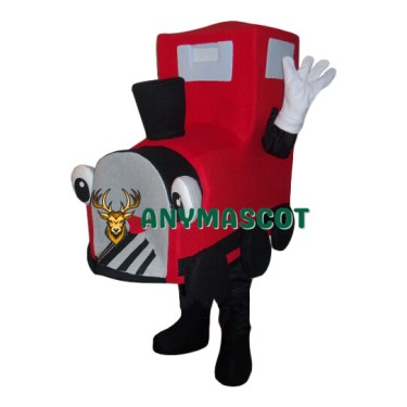 Red Locomotive Mascot Costume