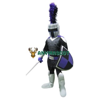 Superb Realistic Black Knight Mascot Costume