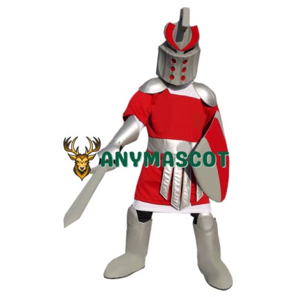 Fierce Red Knight Mascot Costume