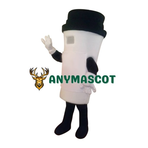 Superb White Coffee Cup Mascot Costume