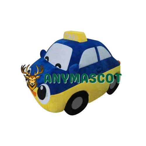 Blue Taxi Car Mascot Costume