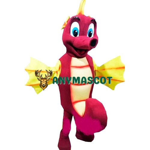 Red Seahorse Mascot Costume