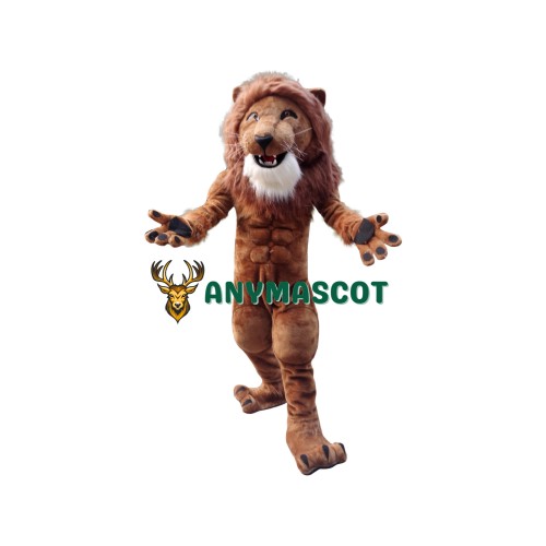 Strong Muscle Lion Mascot Costume