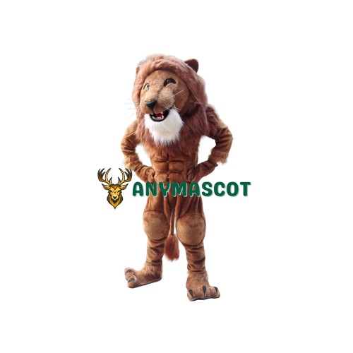 Strong Muscle Lion Mascot Costume