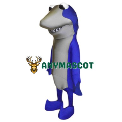 Superb Blue Shark Mascot Costume