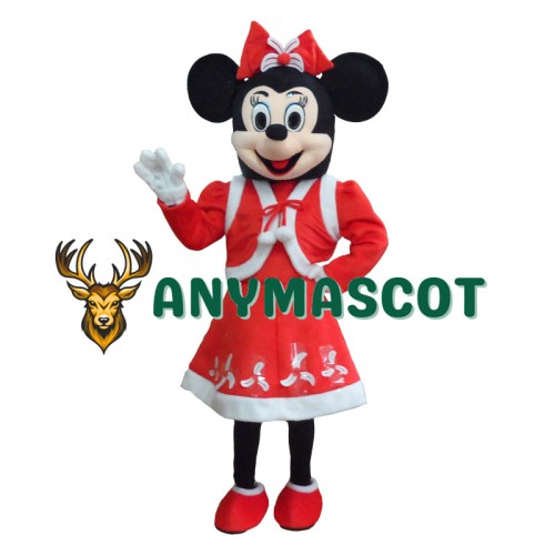 Happy Christmas Minnie Mascot Costume