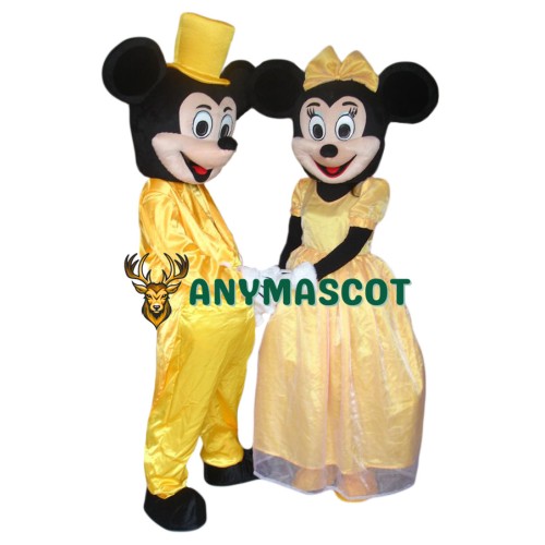 Yellow Mickey & Minnie Mascot Costume