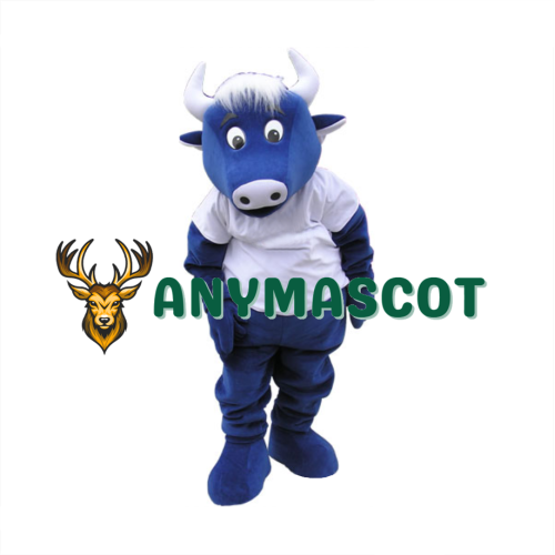 Cute Blue Bull Mascot Costume