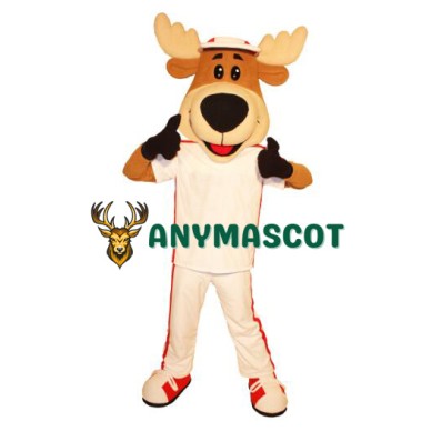 Smiling Lightweight Moose Mascot Costume
