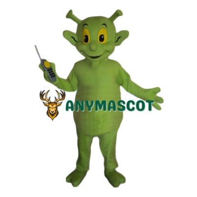 Cute Green Alien Mascot Costume