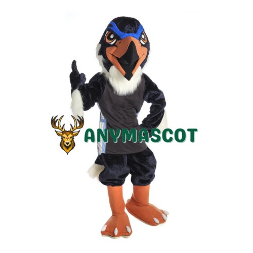 School Blue Hawk Mascot Costume
