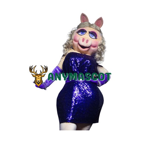 Muppet Piggy's New Sequins Dress Mascot Costume