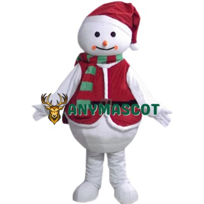 Red Snowman Mascot Costume