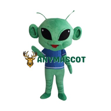 Big Head Green Alien Mascot Costume