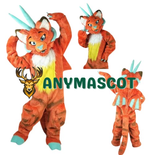 Superb Orange Dragon Mascot Costume