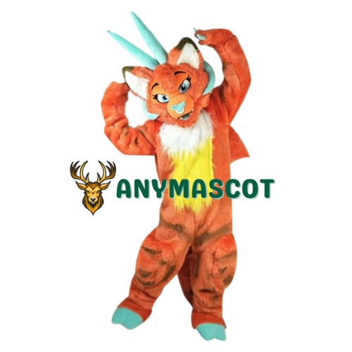 Superb Orange Dragon Mascot Costume