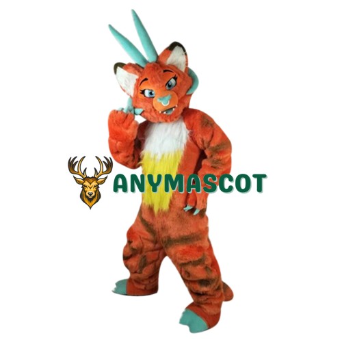 Superb Orange Dragon Mascot Costume