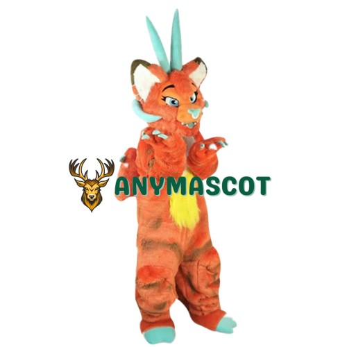 Superb Orange Dragon Mascot Costume