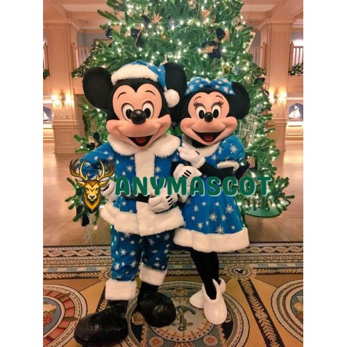 Superb Christmas Mickey and Minnie Mascot Costume