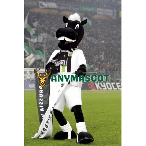 Superb Black Horse Mascot Costume