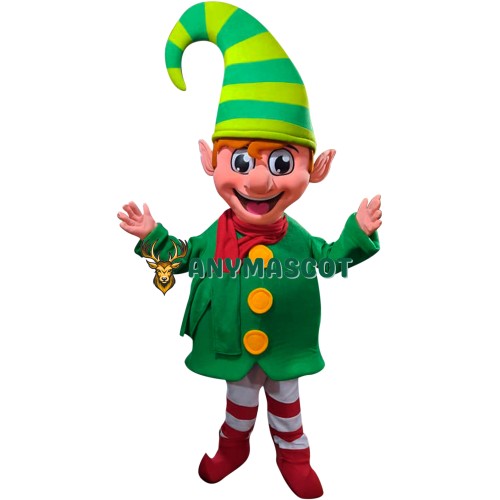 Superb Happy Christmas Elf Mascot Costume