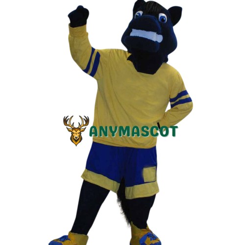 Superb Sport Black Horse Mascot Costume