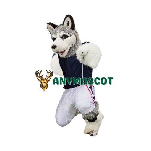 University Grey Husky Mascot Costume