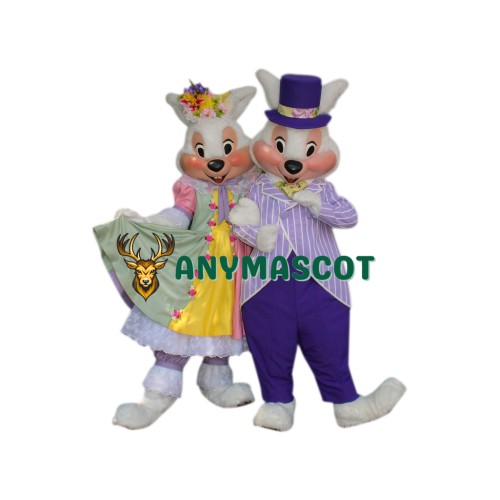 Mr. & Mrs. Easter Bunny Mascot Costume