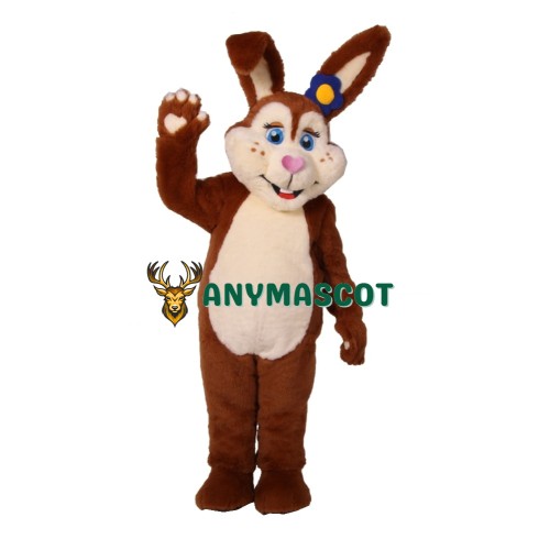 Brown Bunny Girl Mascot Costume