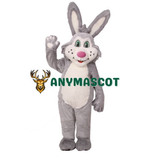 Grey Bunny Girl Mascot Costume