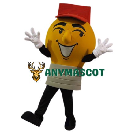 Yellow Light Bulb Mascot Costume