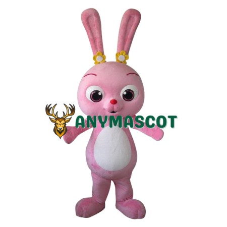 Superb Pink Bunny Mascot Costume