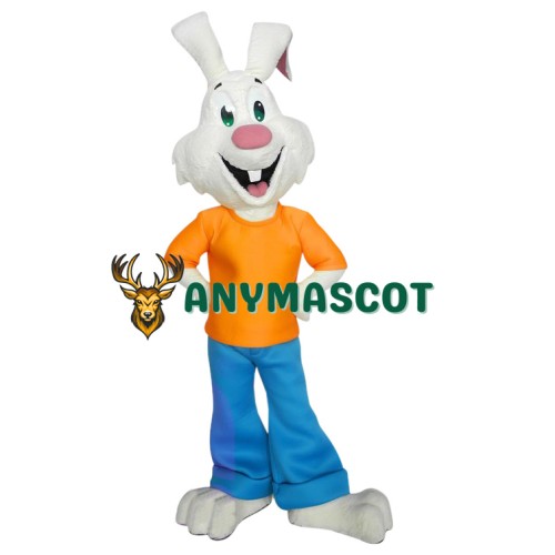 Superb All White Rabbit Mascot Costume