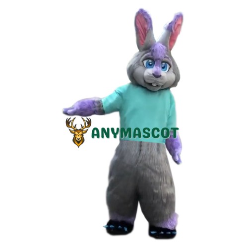 Purple & Grey Rabbit Mascot Costume