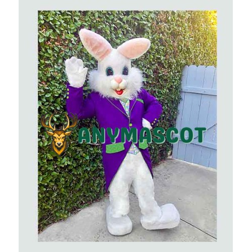 Purple Suit Easter Bunny Mascot Costume