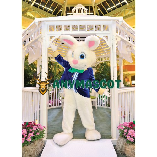 Blue Suit Easter Bunny Mascot Costume