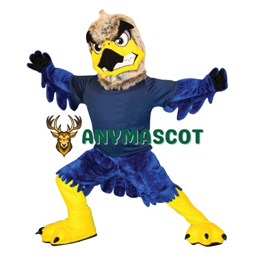 Grey & Blue Fierce Eagle Mascot Costume