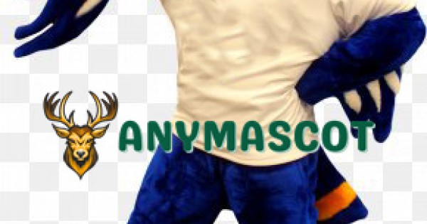 Blue & White Fierce Eagle Mascot Costume