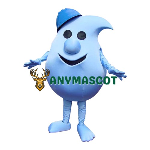 Superb Blue Water Droplet Mascot Costume