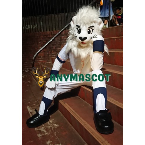 Sport White Lion Mascot Costume
