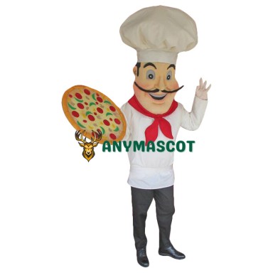 Friendly Pizza Chef Mascot Costume