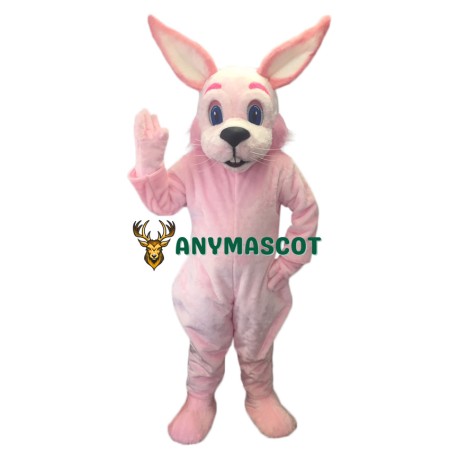 Friendly Pink Rabbit Mascot Costume