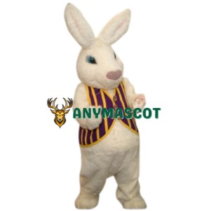 Superb White Easter Bunny Mascot Costume