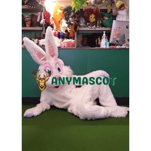 Superb Friendly White Rabbit Mascot Costume
