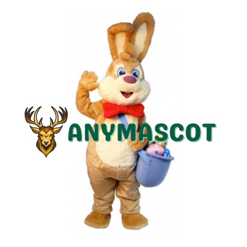 Friendly Brown Bunny Mascot Costume