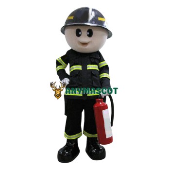 Young Fireman Mascot Costume