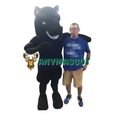 Superb Power Black Horse Mascot Costume