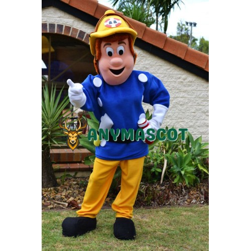 Superb Fireman Sam Mascot Costume