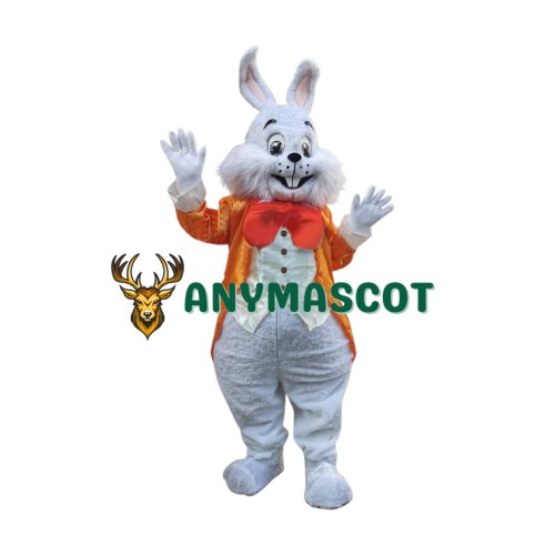 Orange Suit Easter Bunny Mascot Costume