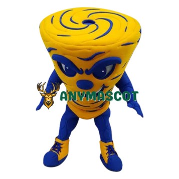Yellow Power Tornado Mascot Costume